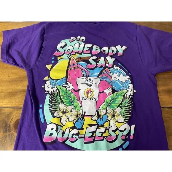 Buc-ee's Double Sided "Did Somebody Say Buc-ee's" Purple T-Shirt Size Small - Picture 7 of 8